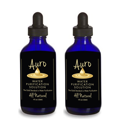 2x Auro Gold in Cobalt Blue Glass 120ml.