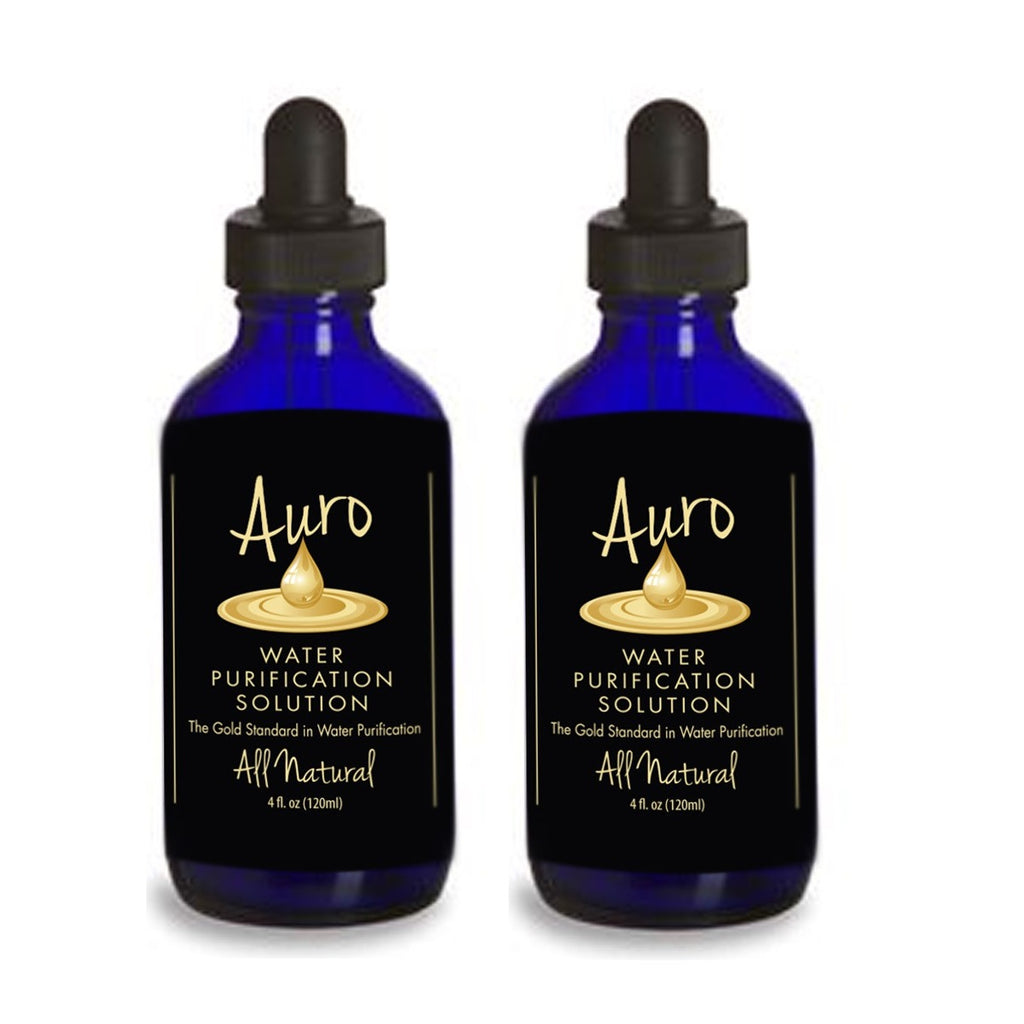 2x Auro Gold in Cobalt Blue Glass 120ml.